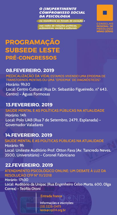 Pré-Congressos subsede leste