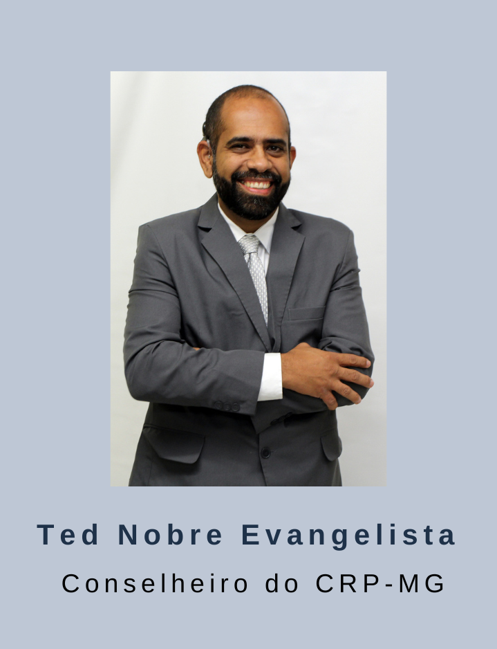 Card com fotografia do conselheiro Ted Nobre Evangelista